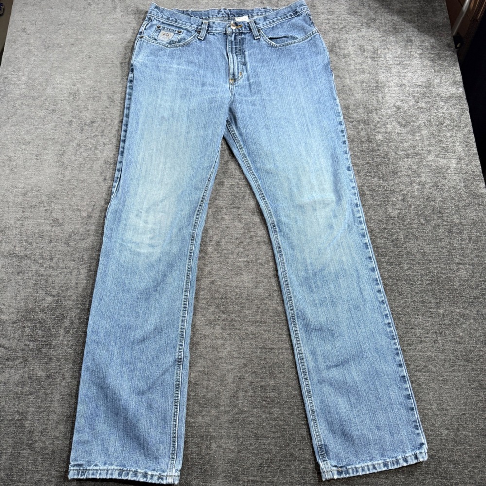 Cinch MB98034001 Mens Light Wash Straight Leg Western Denim Jeans 35x36